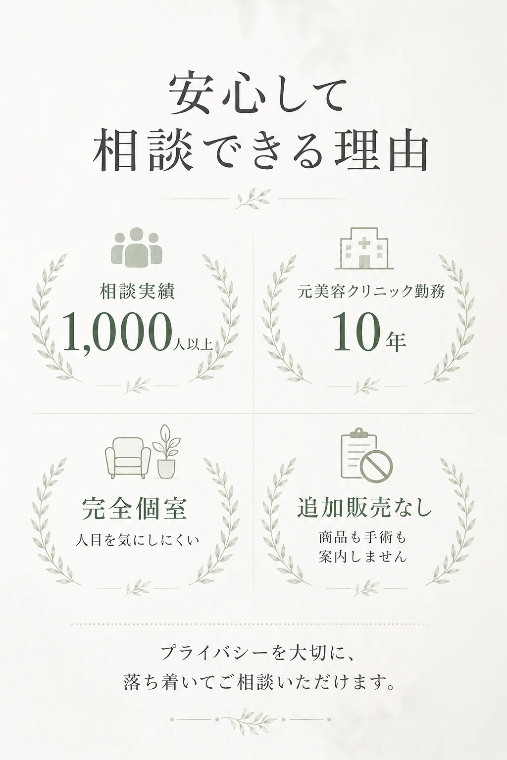 安心して相談できる理由